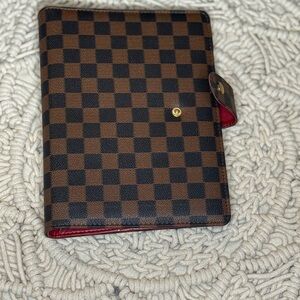 Elegant Checkered planner cover with Red Interior